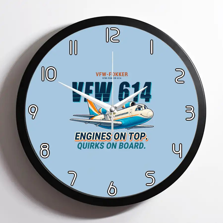 VFW-Fokker 614 - Cartoon - Framed - Light Blue