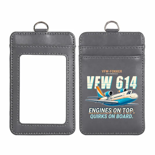VFW-Fokker 614 - Cartoon - ID Card Holder - Gray