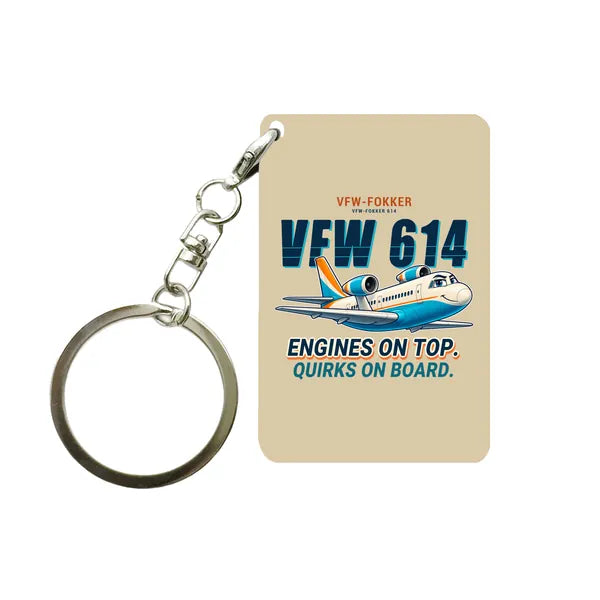 VFW-Fokker 614 - Cartoon - Key Chain - Beige
