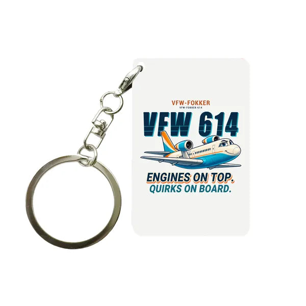 VFW-Fokker 614 - Cartoon - Key Chain - White
