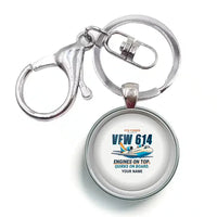Thumbnail for VFW-Fokker 614 - Cartoon + Name - Circle Key Chain - White