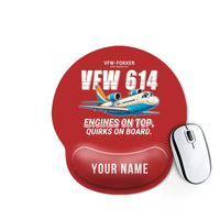 Thumbnail for VFW-Fokker 614 - Cartoon + Name - Ergonomic Mouse Pad - Red