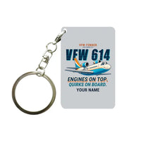 Thumbnail for VFW-Fokker 614 - Cartoon + Name - Key Chain - Light Gray