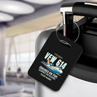 Thumbnail for VFW-Fokker 614 - Cartoon + Name - Luggage Tag - Black