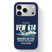 Thumbnail for VFW-Fokker 614 - Cartoon + Name - MagSafe iPhone 17 Pro - Navy Blue