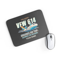 Thumbnail for VFW-Fokker 614 - Cartoon + Name - Mouse Pad - Black