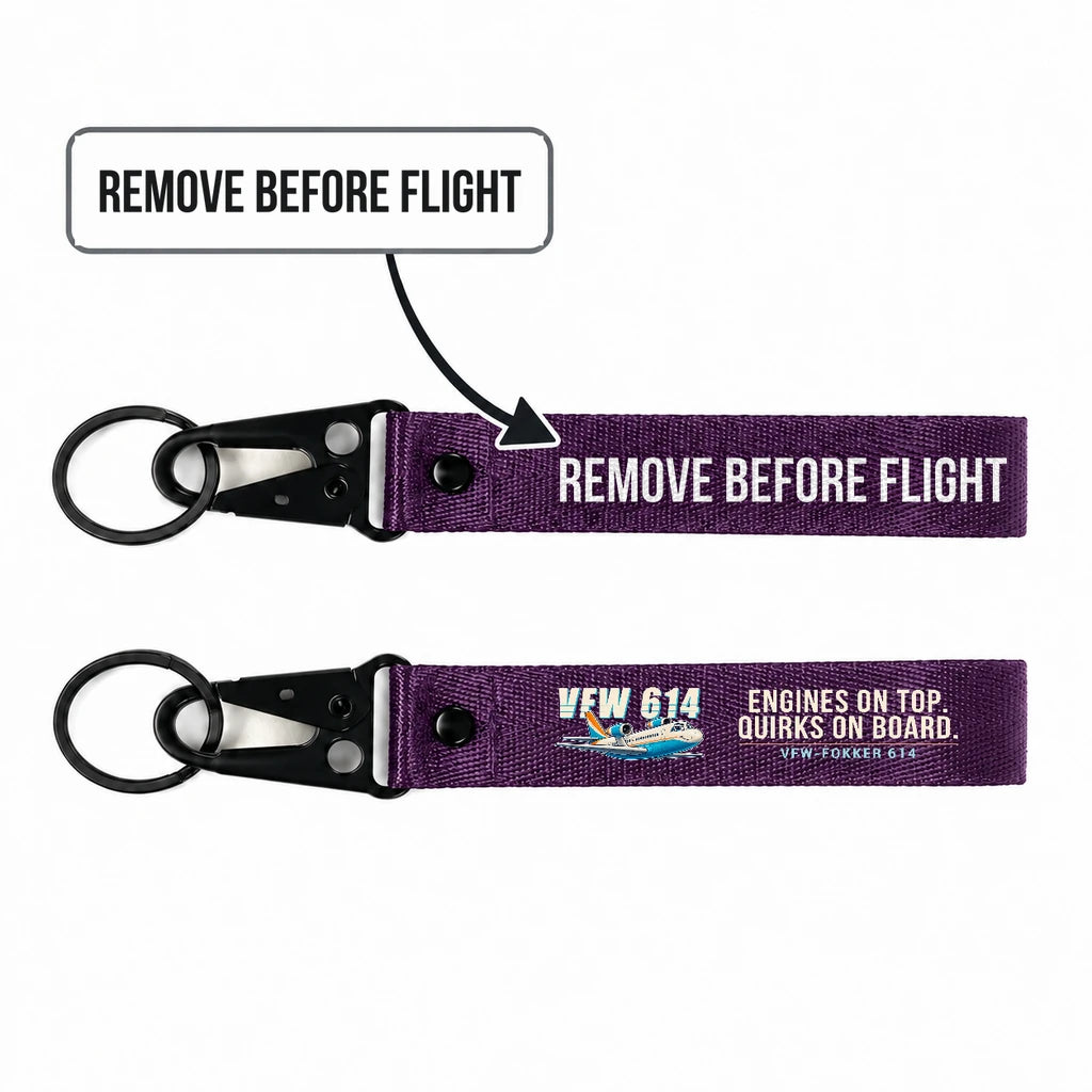 VFW-Fokker 614 Hawk-Shaped Key Chains - Purple - Cartoon - Remove Before Flight