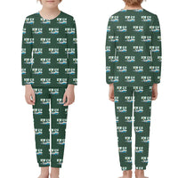 Thumbnail for VFW-Fokker 614 - Children Pajamas - Cartoon Pattern - Dark Green