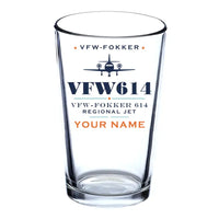 Thumbnail for VFW-Fokker 614 - Heritage + Name - Beer & Water Glass