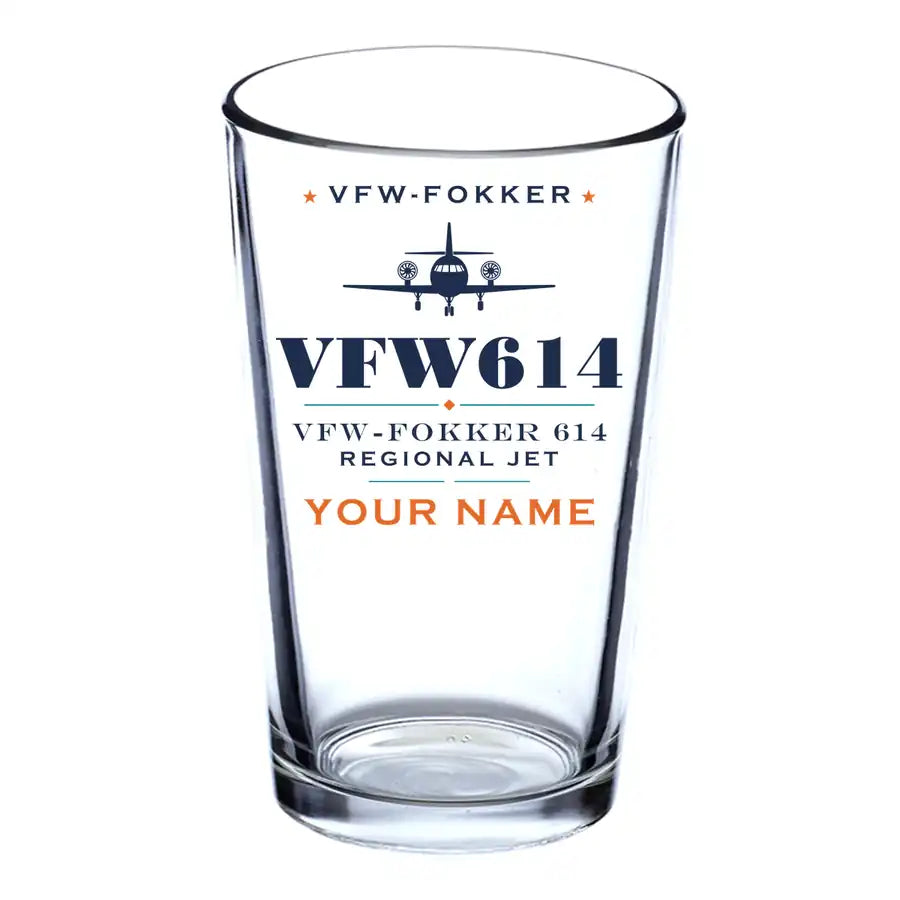VFW-Fokker 614 - Heritage + Name - Beer & Water Glass