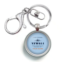 Thumbnail for VFW-Fokker 614 - Heritage + Name - Circle Key Chain - Light Blue