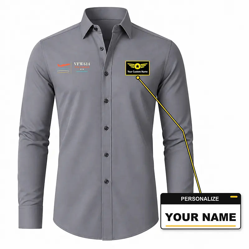 VFW-Fokker 614 - Long Sleeve Shirt - Poster - Gray + NAME