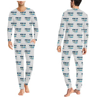 Thumbnail for VFW-Fokker 614 - Men Pajamas - Cartoon Pattern - Light Gray