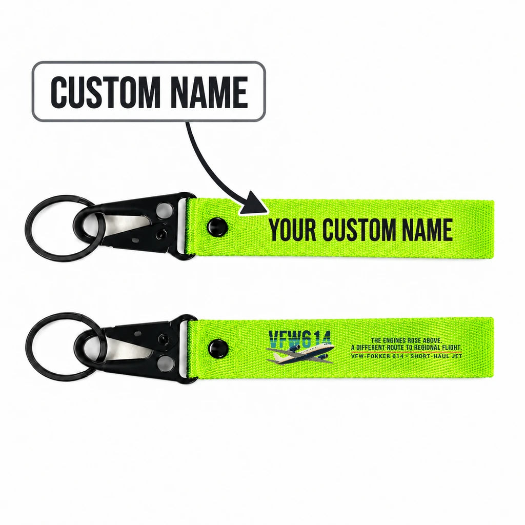 VFW-Fokker 614 Hawk-Shaped Key Chains - Light Green - Original - Personalized