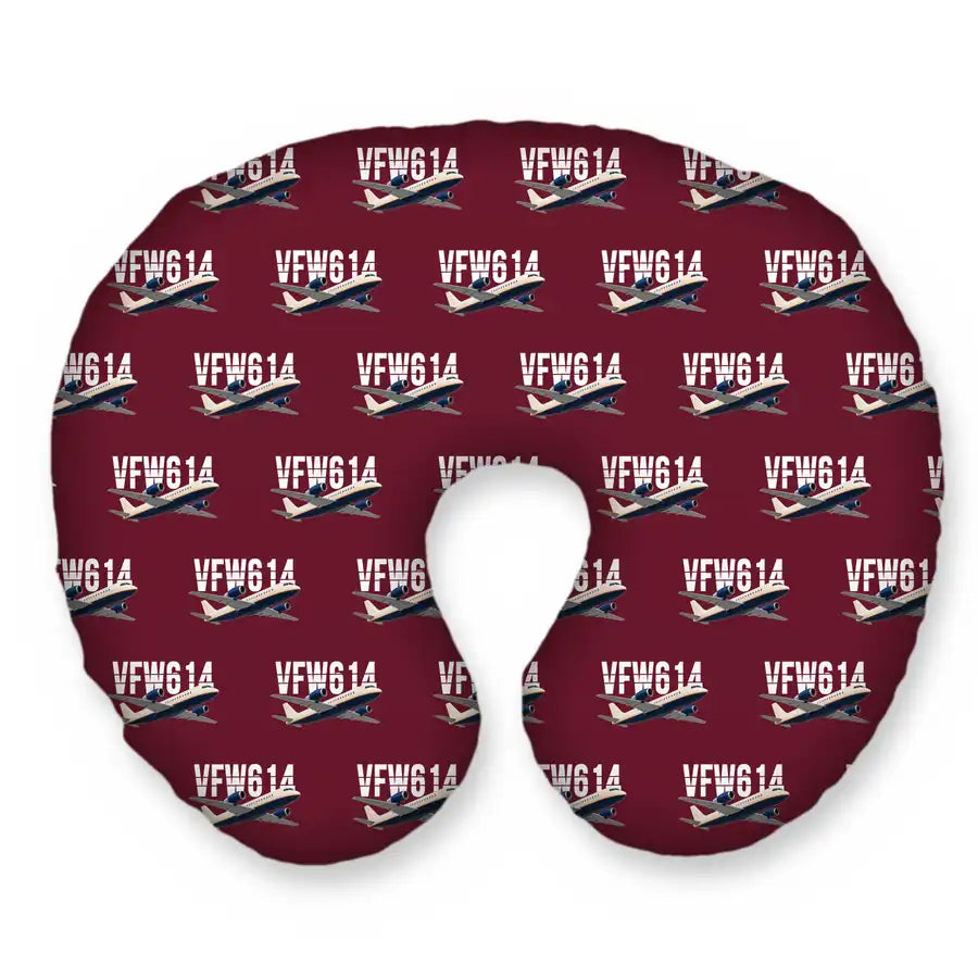 VFW-Fokker 614 - Original Seamless - Travel Pillow - Burgundy
