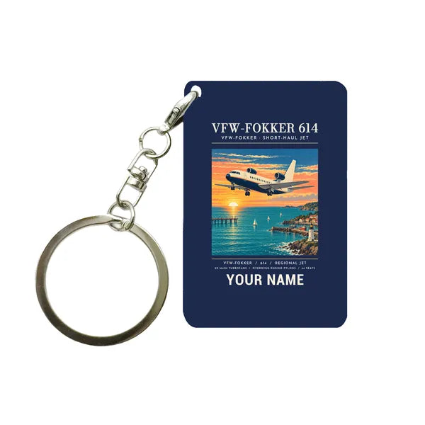 VFW-Fokker 614 - Poster + Name - Key Chain - Navy Blue