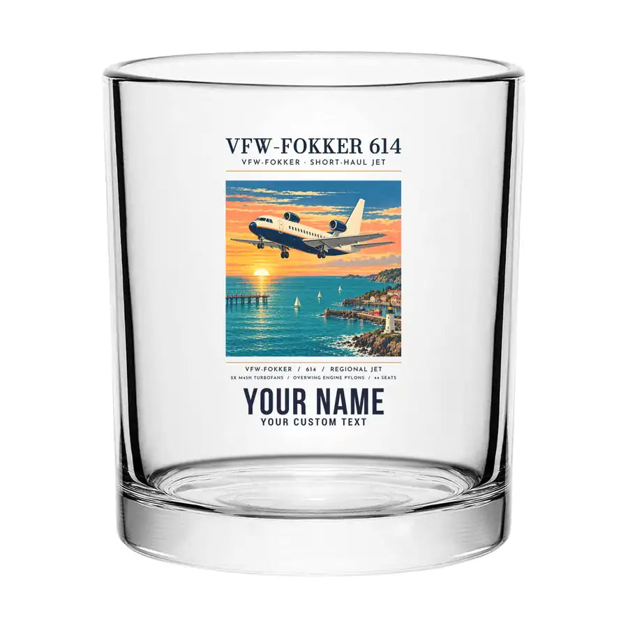 VFW-Fokker 614 - Poster + Name - Special Whiskey Glass
