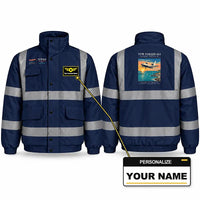 Thumbnail for VFW-Fokker 614 Reflective Winter Jackets - Poster + Name - Navy Blue
