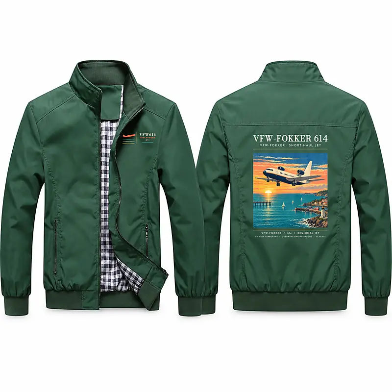 VFW-Fokker 614 Stylish Jackets - Stand Collar - Poster - Green