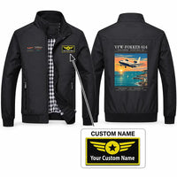 Thumbnail for VFW-Fokker 614 Stylish Jackets - Stand Collar - Poster + Name - Black