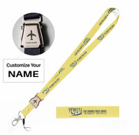 Thumbnail for VFW-Fokker 614 seat belt lanyard - yellow with name