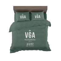 Thumbnail for Vijayawada Airport (VGA) Bedding Sets & Blankets - Bedding Set - ID Tag - Dark Green