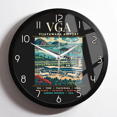 VGA - Poster - Wall Clock Framed - Black