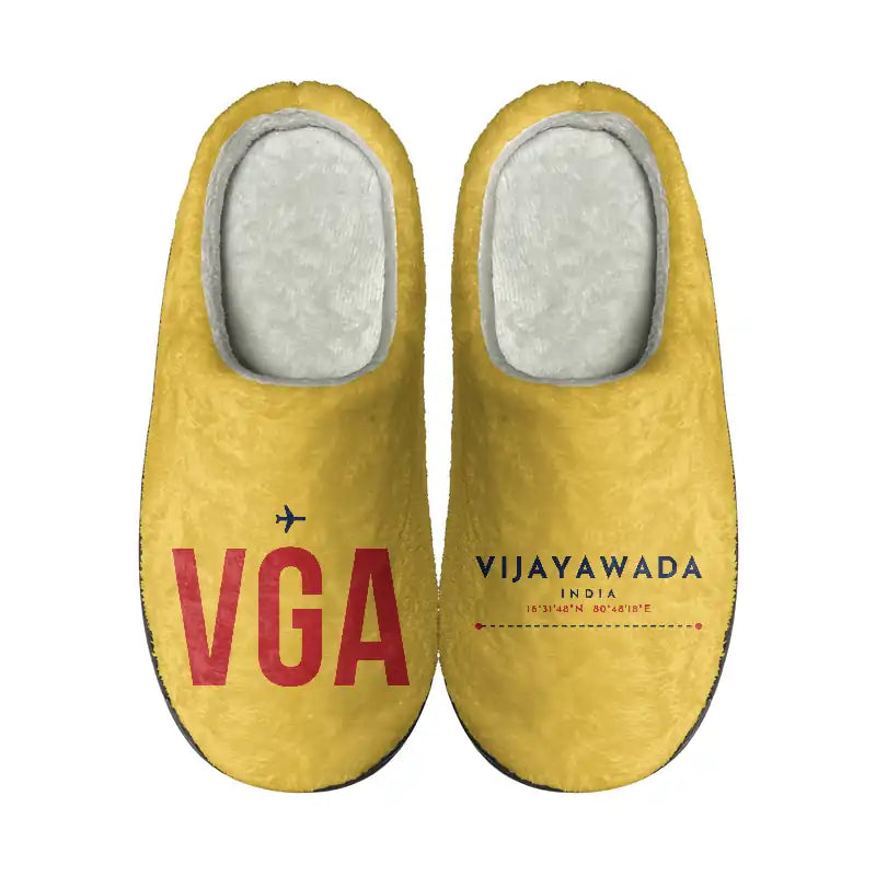 Vijayawada Airport (VGA) Slippers & Flip Flops - Slippers - Cotton - Code - Different - Yellow