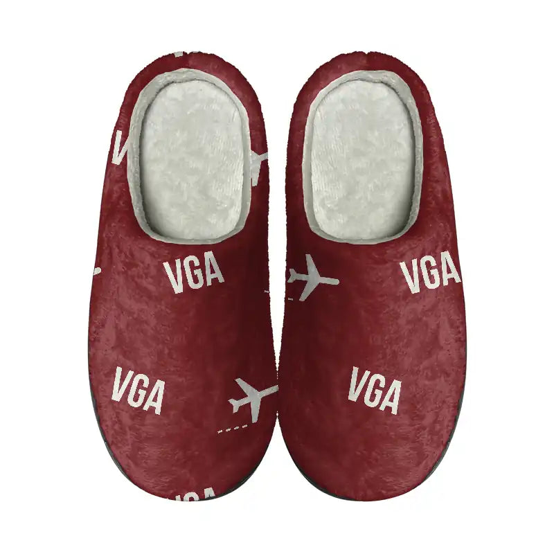 Vijayawada Airport (VGA) Slippers & Flip Flops - Slippers - Cotton - Pattern - Dark Red