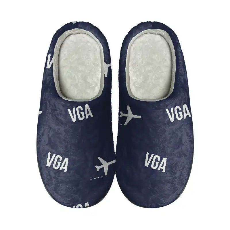 Vijayawada Airport (VGA) Slippers & Flip Flops - Slippers - Cotton - Pattern - Navy Blue