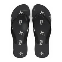 Thumbnail for Vijayawada Airport (VGA) Slippers & Flip Flops - Slippers - Flip Flops - Pattern - Black