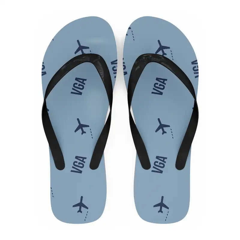 Vijayawada Airport (VGA) Slippers & Flip Flops - Slippers - Flip Flops - Pattern - Light Blue