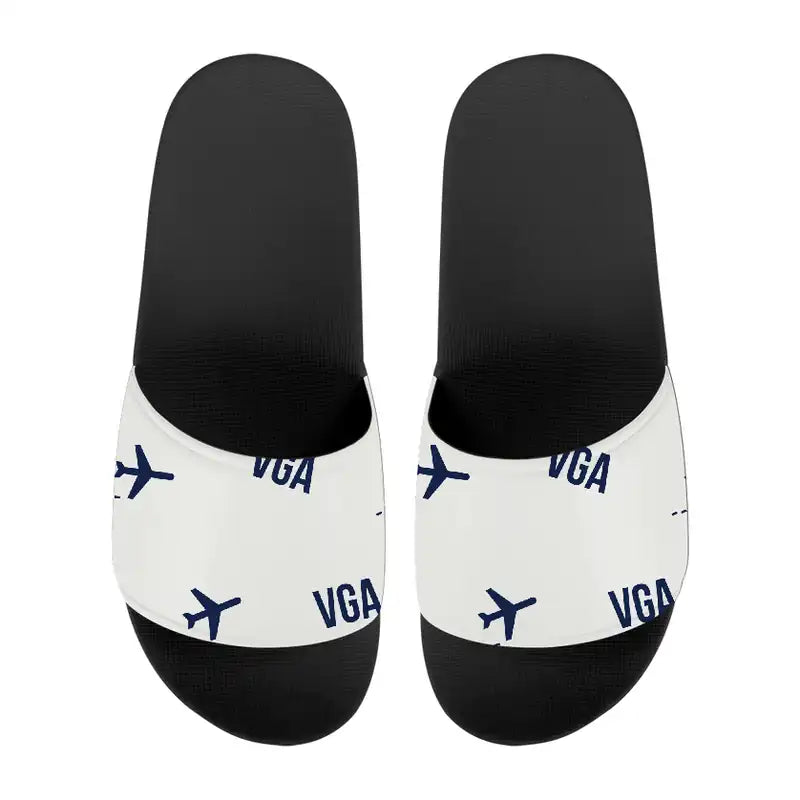 Vijayawada Airport (VGA) Slippers & Flip Flops - Slippers - Sport - Pattern - White