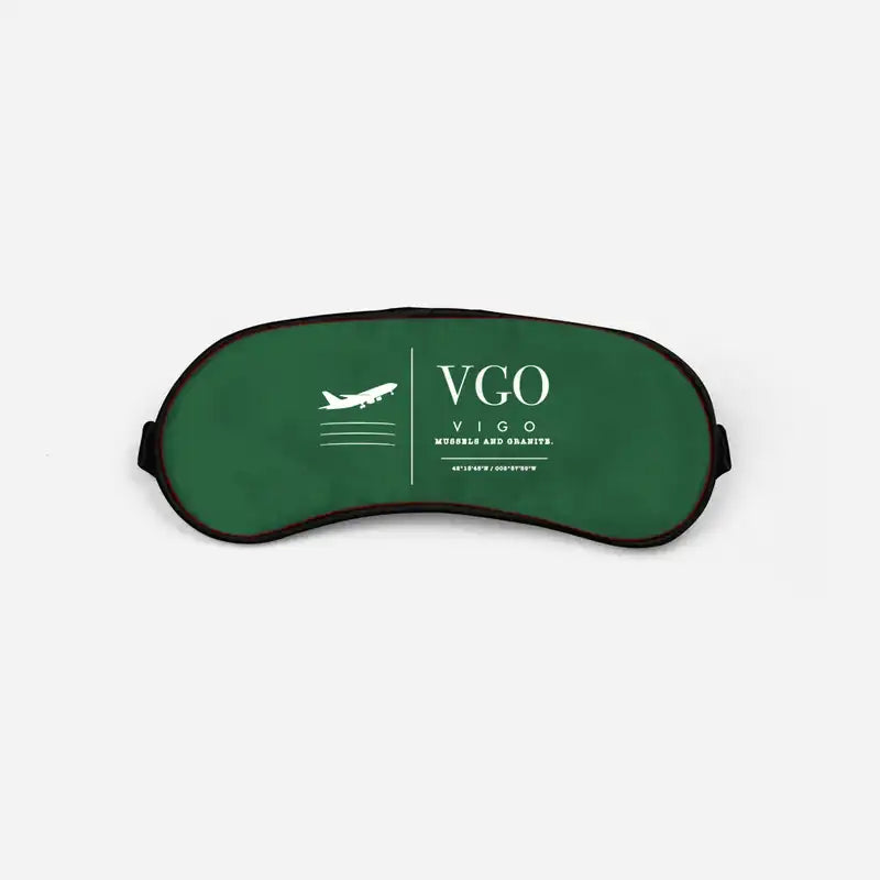 Vigo Airport (VGO) Sleep Masks - Sleep Mask - Front - Green