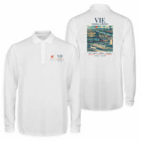 Thumbnail for Vienna Airport (VIE) Premium Polo T-Shirts - Poster - Long Sleeve - White