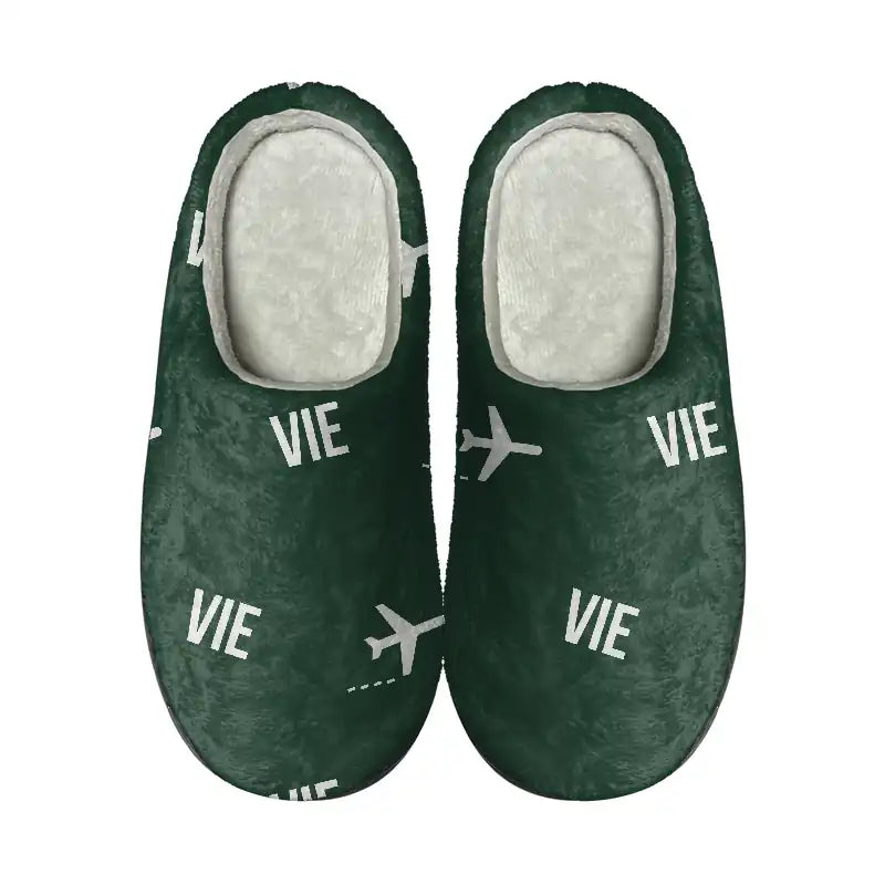 Vienna Airport (VIE) Slippers & Flip Flops - Slippers - Cotton - Pattern - Dark Green
