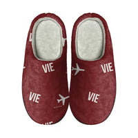 Thumbnail for Vienna Airport (VIE) Slippers & Flip Flops - Slippers - Cotton - Pattern - Dark Red