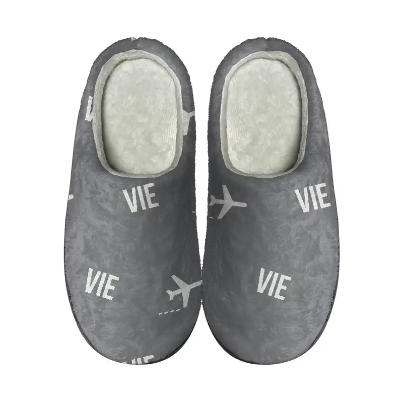 Vienna Airport (VIE) Slippers & Flip Flops - Slippers - Cotton - Pattern - Gray