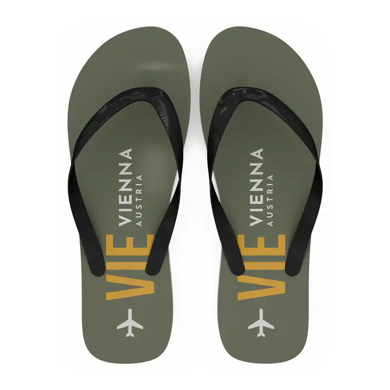 Vienna Airport (VIE) Slippers & Flip Flops - Slippers - Flip Flops - Code - Green Army