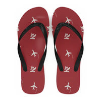 Thumbnail for Vienna Airport (VIE) Slippers & Flip Flops - Slippers - Flip Flops - Pattern - Red