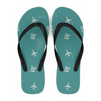 Thumbnail for Vienna Airport (VIE) Slippers & Flip Flops - Slippers - Flip Flops - Pattern - Turquoise