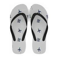 Thumbnail for Vienna Airport (VIE) Slippers & Flip Flops - Slippers - Flip Flops - Pattern - White