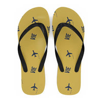 Thumbnail for Vienna Airport (VIE) Slippers & Flip Flops - Slippers - Flip Flops - Pattern - Yellow
