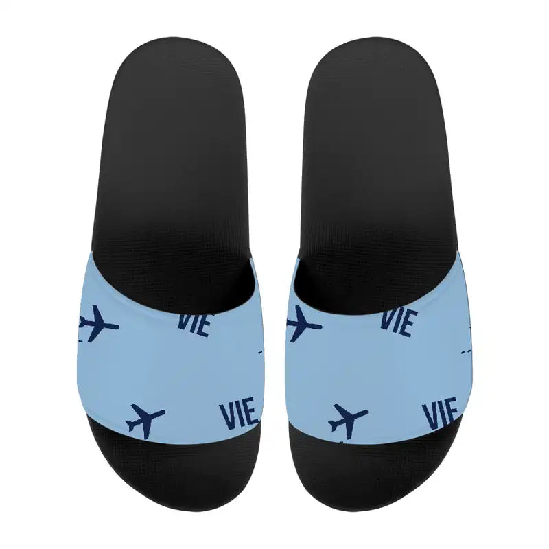 Vienna Airport (VIE) Slippers & Flip Flops - Slippers - Sport - Pattern - Light Blue