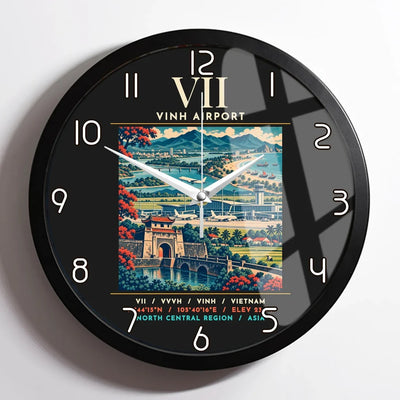 VII - Poster - Wall Clock Framed - Black