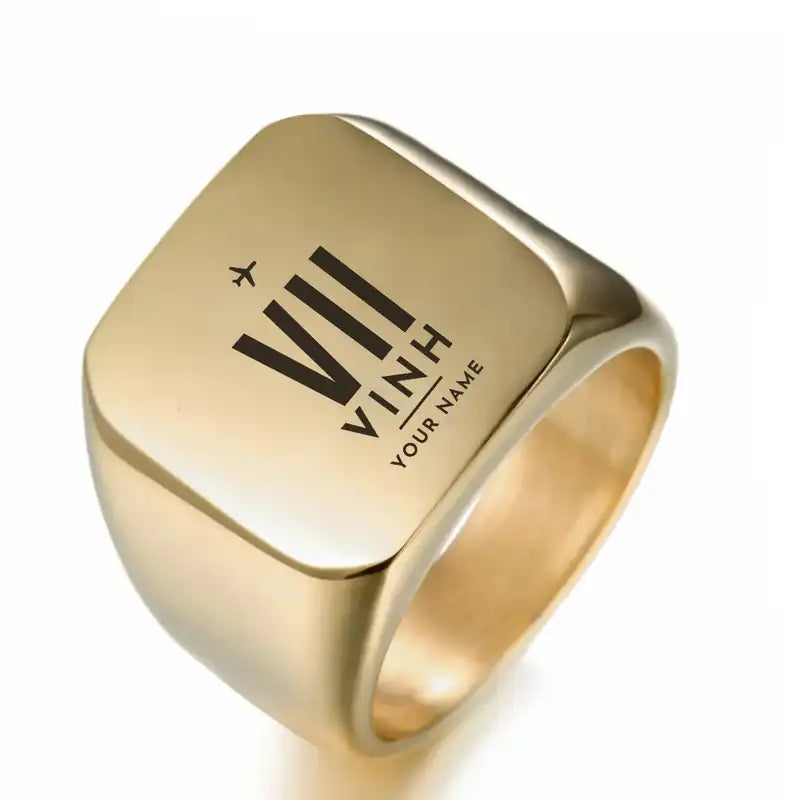 Vinh International Airport (VII) Rings - Ring - Golden + Name