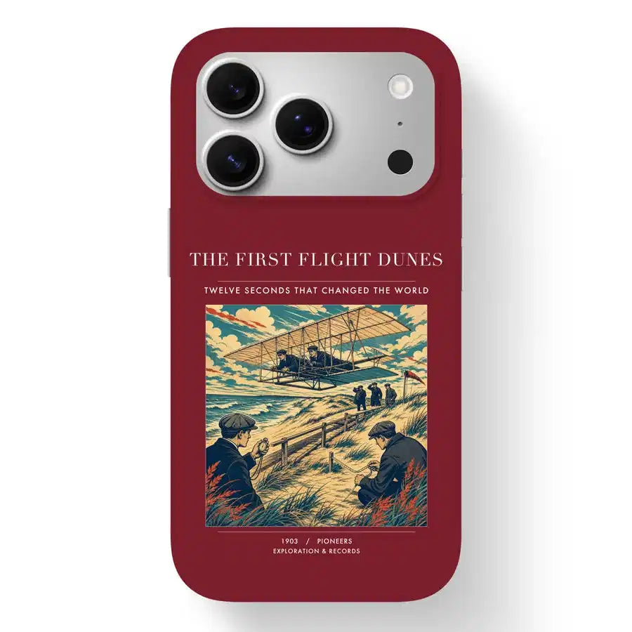 The First Flight Dunes - MagSafe iPhone & Samsung Cases design on dark red 17pro