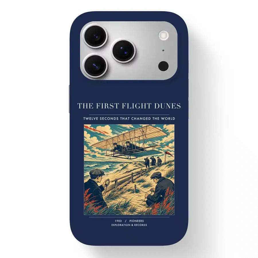 The First Flight Dunes - MagSafe iPhone & Samsung Cases design on navy blue 17pro