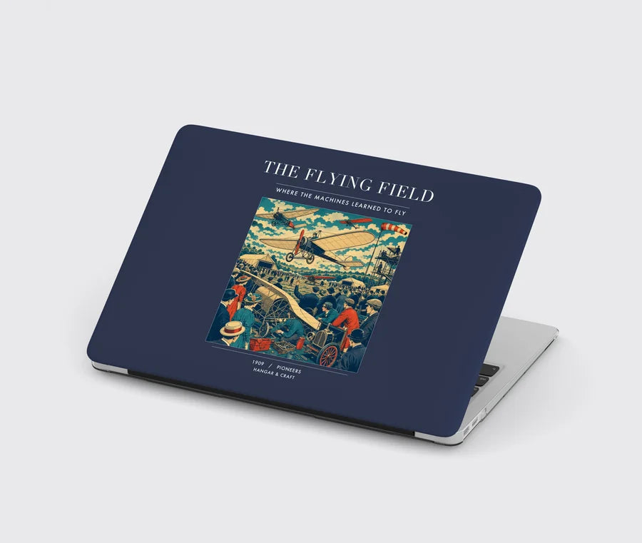 VINTAGE G4001 - The Flying Field - Designed MacBook Cases design on navyblue