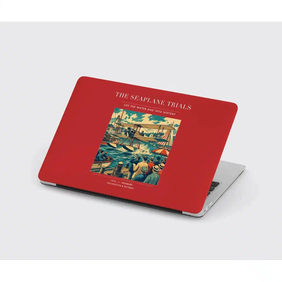 VINTAGE G4005 - The Seaplane Trials - Designed MacBook Cases design on red